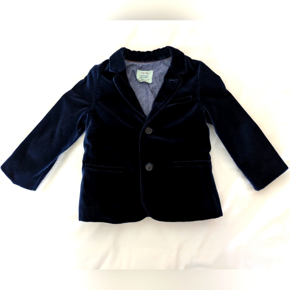 Zara Baby Navy Velvet Jacket